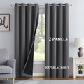 100% Blackout Solid Curtains, Window Curtains for Dorm, Bedroom