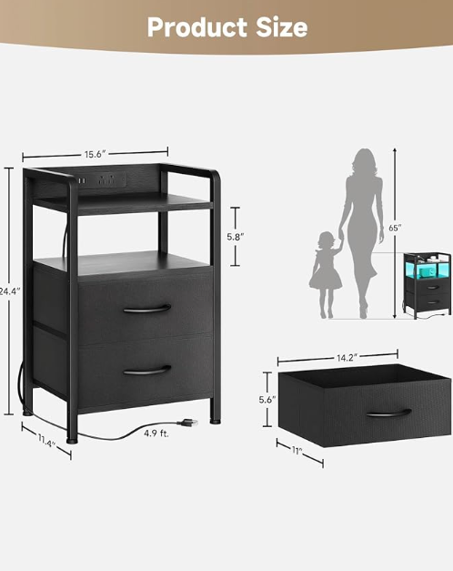 Night Stand Bedside Charger Bedroom