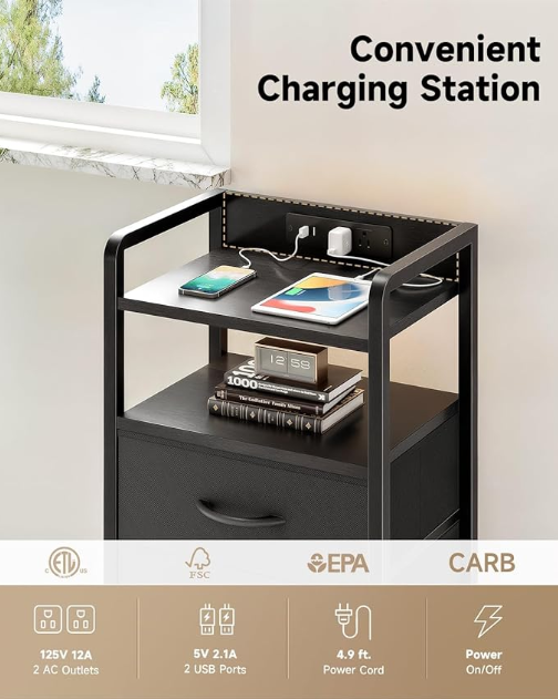 Night Stand Bedside Charger Bedroom